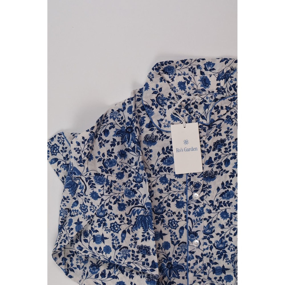Ro's Garden Viola PJ Pajama Set Sufi-Blue Floral XS Cotton NWT - Picture 6 of 9